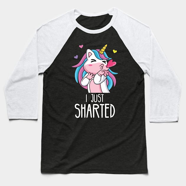 Im a unicorn and I just sharted, sorry! Baseball T-Shirt by Crazy Collective